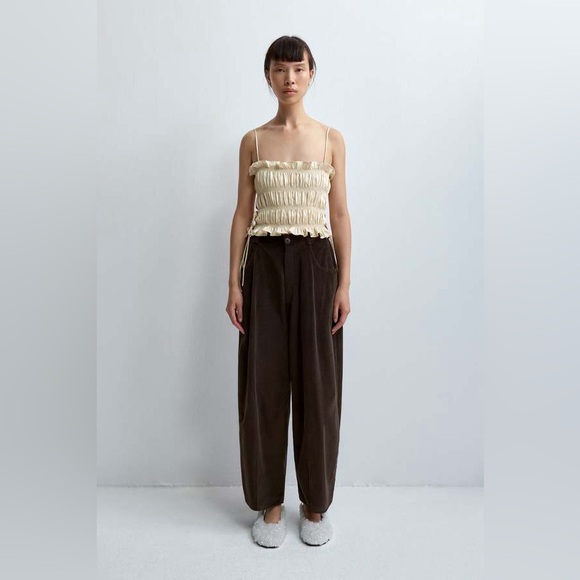 Cordera Pants - Cordera Corduroy Baggy Pants - Size 1, Brown